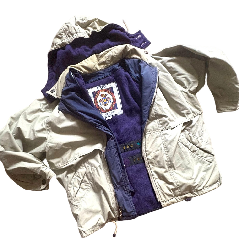 Vintage London Fog Jacket Removable Wool-Blend Liner – “FOG” Tribal Embroidery